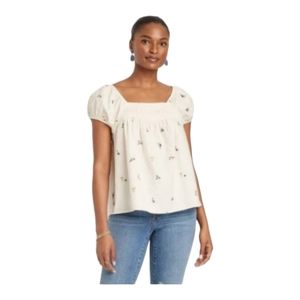 NWT Universal Thread Puff Sleeve Smocked Floral all Cotton Size XL-XXL